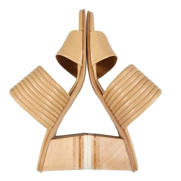 COCLICO Bergen Sandals Wood Block Heel Leather Sandal Natur Camel - Picture 6 of 13